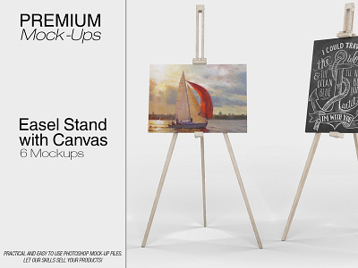Easel Stand with Canvas Mockup Pack