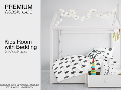 Kids Room & Bedding Mockup Pack bed bed linens bed mock up bedclothes bedding bedding and linen bedding set bedding set template bedding sheets bedroom bedset carpet cotton cover duvet duvets kids bed set kids bedding kids room kids room mockup