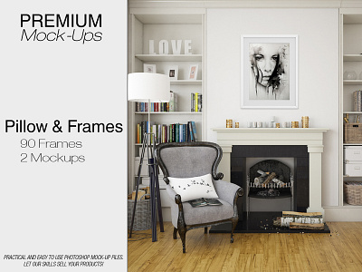 Frames & Pillow Mockup Pack artwork display brand branding couch cushion mockup customizable frame mock up frame mockup frames mockup logo mock up mockup mockups photo picture frame picture mock up pillow pillow mockup poster