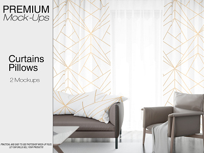 Pillows and Curtains Mockup Pack