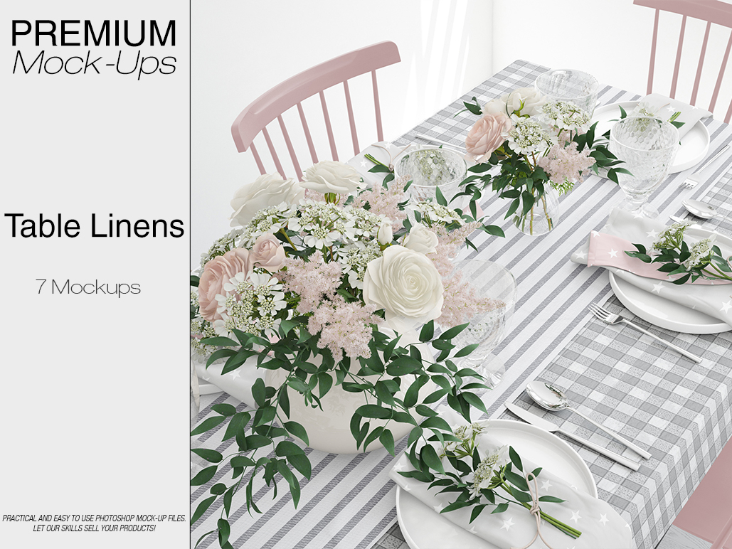 Table Linens - Tablecloth, Runner & Napkins Mockup Pack by ...