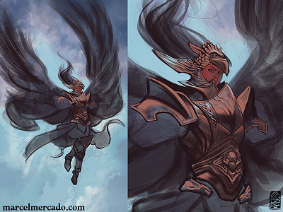 Phoenix Rising angel armor dark fantasy fantasy fantasy art illustration