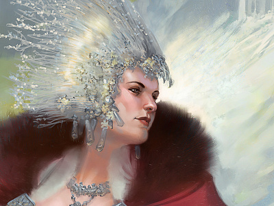 Snow Queen - Close up fantasy illustration queen snow