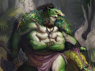 Tyranny Dragons Troll Hunter Marcel Mercado dungeons and dragons fantasy illustration