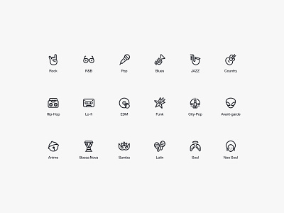 Music genre icons design icon music music genre ui