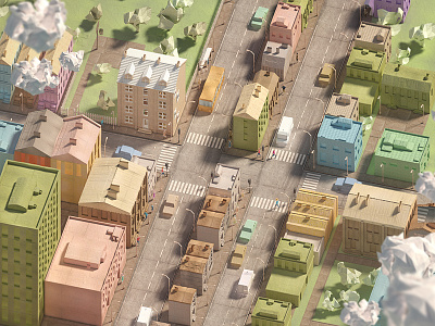 One Dollar Lesson / City 3d city isometric paper