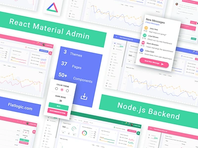 React Material Admin with Node.js Backend article backend blog frontend graphic design interface material material design node.js nodejs react ui ux web webdev