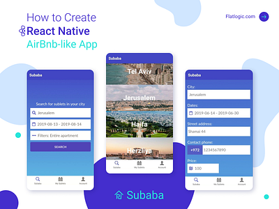 How to Create React Native AirBnb-like App app article blog design developer graphic design illustraion interface react react native ui ui design ux web webdevelopment