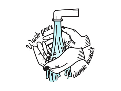 Wash Your Damn Hands adobe corona illustration illustrator vector virus wash your hands