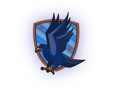 Ravenclaw Badge badge bird blue eagle harry potter illustrator raven ravenclaw vector