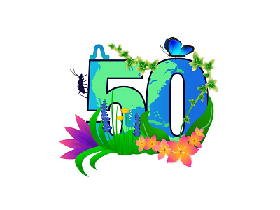Celebrating 50 years of Earth Day! adobe earth day flowers illustration illustrator plants vector