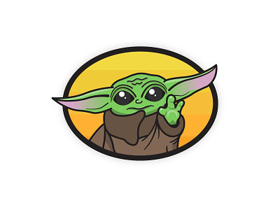 Baby Yoda adobe illustrator baby yoda badge cartoon charm illustration illustrator star wars sticker vector yoda