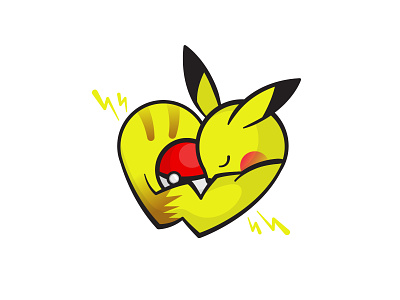 Pika Pika adobe character heart illustration illustrator love pikachu pokemon rebound vector