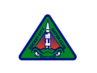 Rocket City Gator Club Badge alligator badge florida gators gator illustration rocket vector