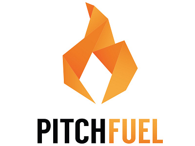 PitchFuel Logo design geometric logo orange