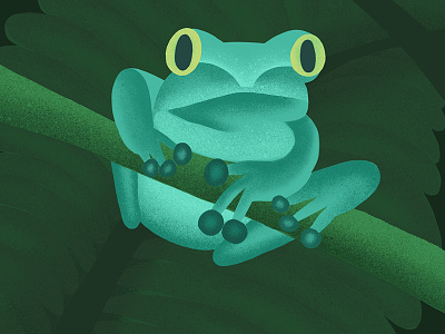 Coqui Sketch frog green illustration ipad procreate texture