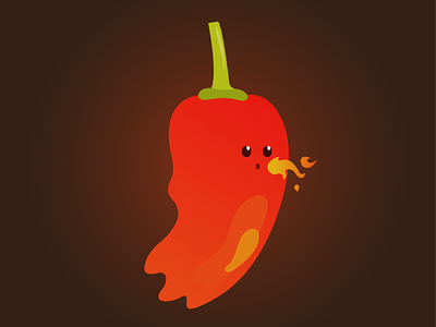 Ghost Pepper character cute fire flame ghost pepper red spicy