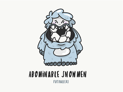 Abominable Snowmen Mascot adobe draw character cute futball grey illustration ipad mascot monster snow soccer vector yet