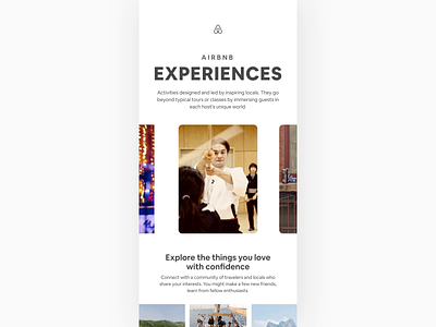 Airbnb Experiences animated email design email marketing people