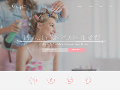 BeautyPal Website icons image landing page logo ui website