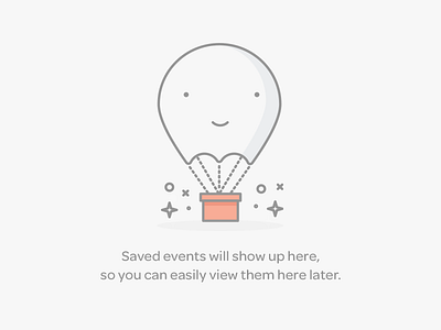 Saved Events Empty Data balloon error eventbrite illustration