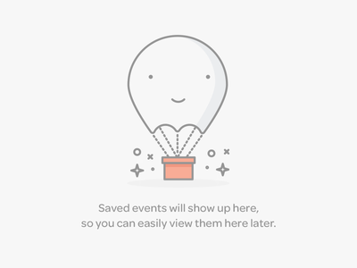 Saved Events Empty Data balloon error eventbrite illustration