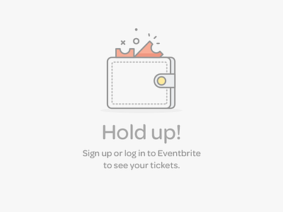 Saved Tickets Logged Out error eventbrite icon illustration ticket wallet