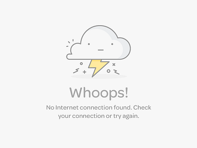 No Internet Connection cloud error eventbrite illustration lightning storm