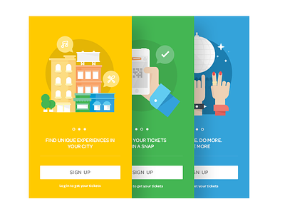 New onboarding illustrations colorful. events icons illustrations intro slides onboarding sign up