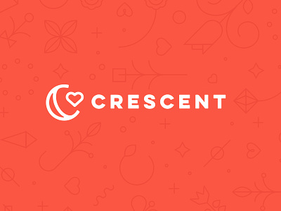 Crescent App Logo app branding crescent dating love muslim pattern red