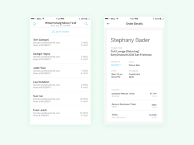 iOS Organizer App app dashboard events graph ios list organizer sell
