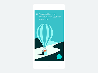 First Time Empty State android app blue empty empty state events material design organizer app
