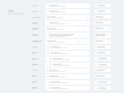 List Component card design system eds icons two line content