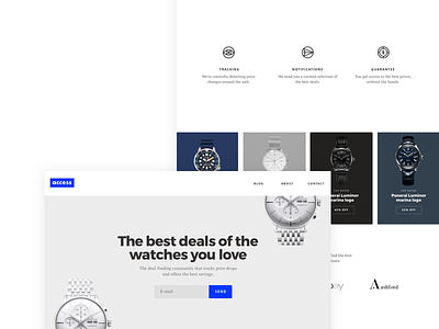 Access Watches clean design icons minimal simple watches website