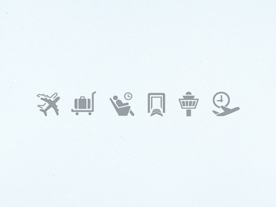Airport Icons airlines airport design fast track flight duration fly icon icon set luggage cart ux vector vip lounge web site