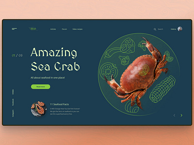 Amazing Sea Crab crab design dish recipes restourant seafood ui ux design