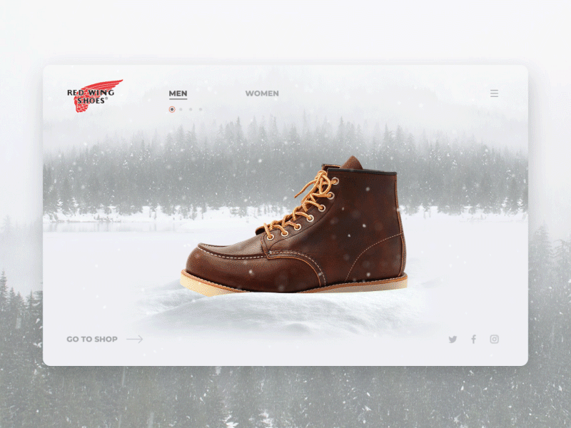 Hello, Dribbble! animation boots dailui debut shot motion promo page scroll animation shoe shoes snow transitions ui web winter winter is coming