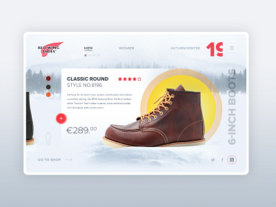 Promo page concept for footwear brand boots concept dailyui interface design promo page shoe uidesign winter