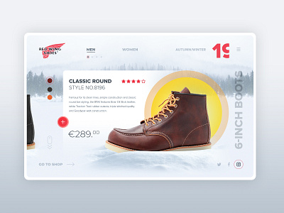 Promo page concept for footwear brand