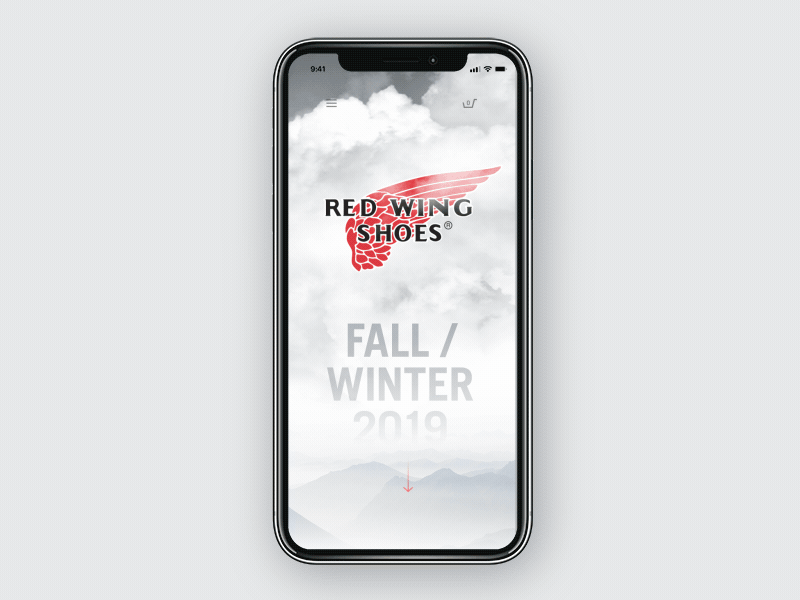 Redwing Winter Collection Promo App Concept animation app app concept boots concept design interface design motion scroll animation shoe typography ui winter