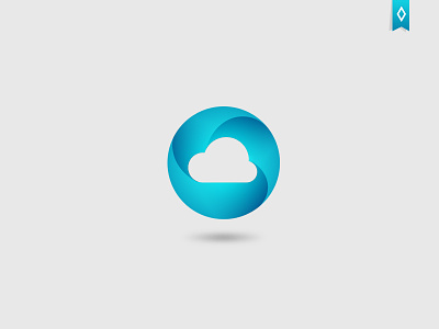 Blue Circle Logo blue circle cloud colorful digital logo logos media professional sky social topvase