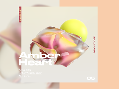 ❤️‍🔥 Amber Heart 3d abstract amber art c4d crypto eth foundation glass gradient heart nft surreal