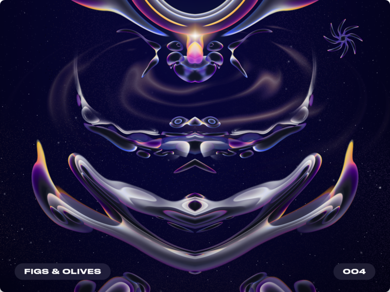 Figs & Olives 2d 3d abstract art colorful digital digitalart figs galaktika galaxy gradient nft nftart nftartist olives psychedelic purple surreal vasilenev