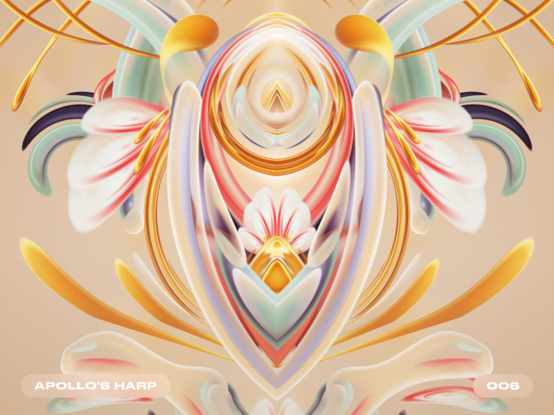 Apollo's Harp 2d 3d apollo art asbtract colorful digital digitalart galaktika galaxy gold golden gradient harp nft nftart nftartist surreal vasilenev