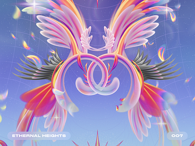Ethernal Heights 2d 3d abstract angel art colorful digital digitalart eth ethernal galaxy god gradient heights majestic nft nftart nftartist pink vasilenev