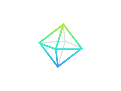 Octahedron blue branding digital geometry logo modern octa octahedron rectangle sky topvase triangle