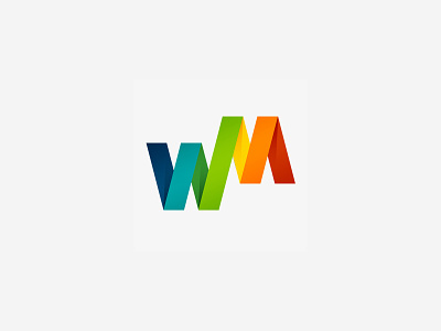 WM Logo colorful design digital for logo m media modern print professional sale w