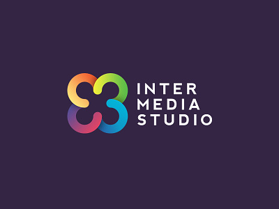 Inter Media Studio brand colorful flower identity inter logo mark media modern professional round studio