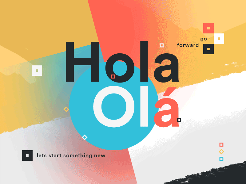 Hola Olá art card design hello layout logo motivation presentation quote summer ui ux