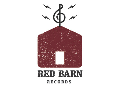 Red Barn Records branding design illustration logo